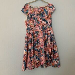 Betsey Johnson Rainbow like Floral Laser Cut Dress